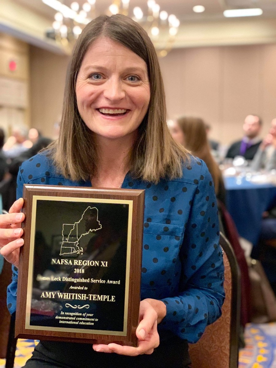 API's Amy Whitish-Temple with NAFSA award